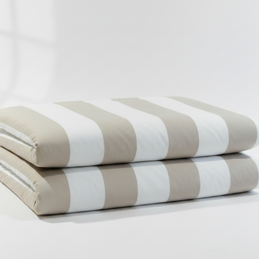 Bettdecke Block Streifen Taupe